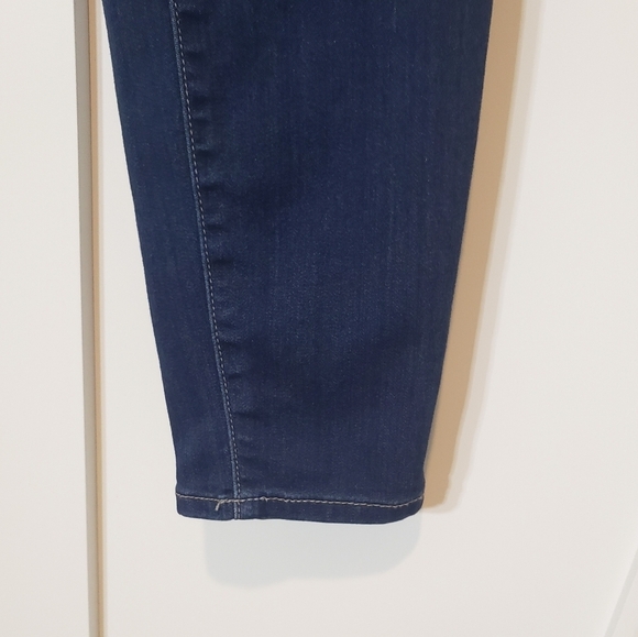 Nellie May Denim Stretch High Rise Jeans Darkwash Whiskering Fading Size 9 - Picture 5 of 11